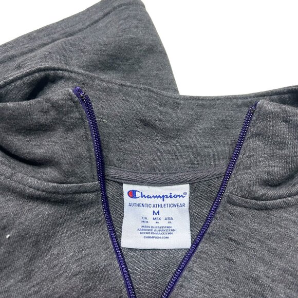 Champion Kansas State Wildcats 1/4 Zip Sweatshirt Adult Medium Charcoal Pullover - Picture 7 of 7